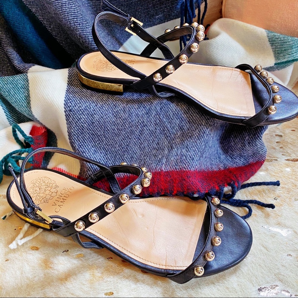 Vince Camuto Black Beaded Sandal!